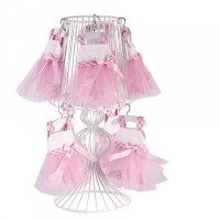 Robe blanche bretelle voile rose