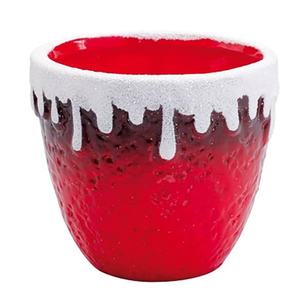 Contenant rouge bord blanc
