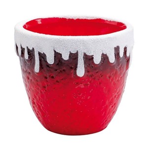 Contenant rouge bord blanc