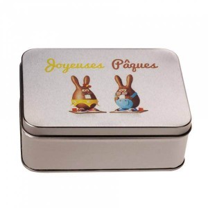 Boîte + imprimé lapin chocolat