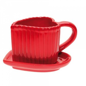 Tasse coeur + sous tasse