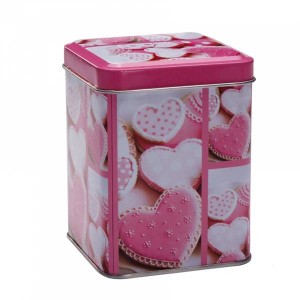 Boîte droit bonbons cœurs roses